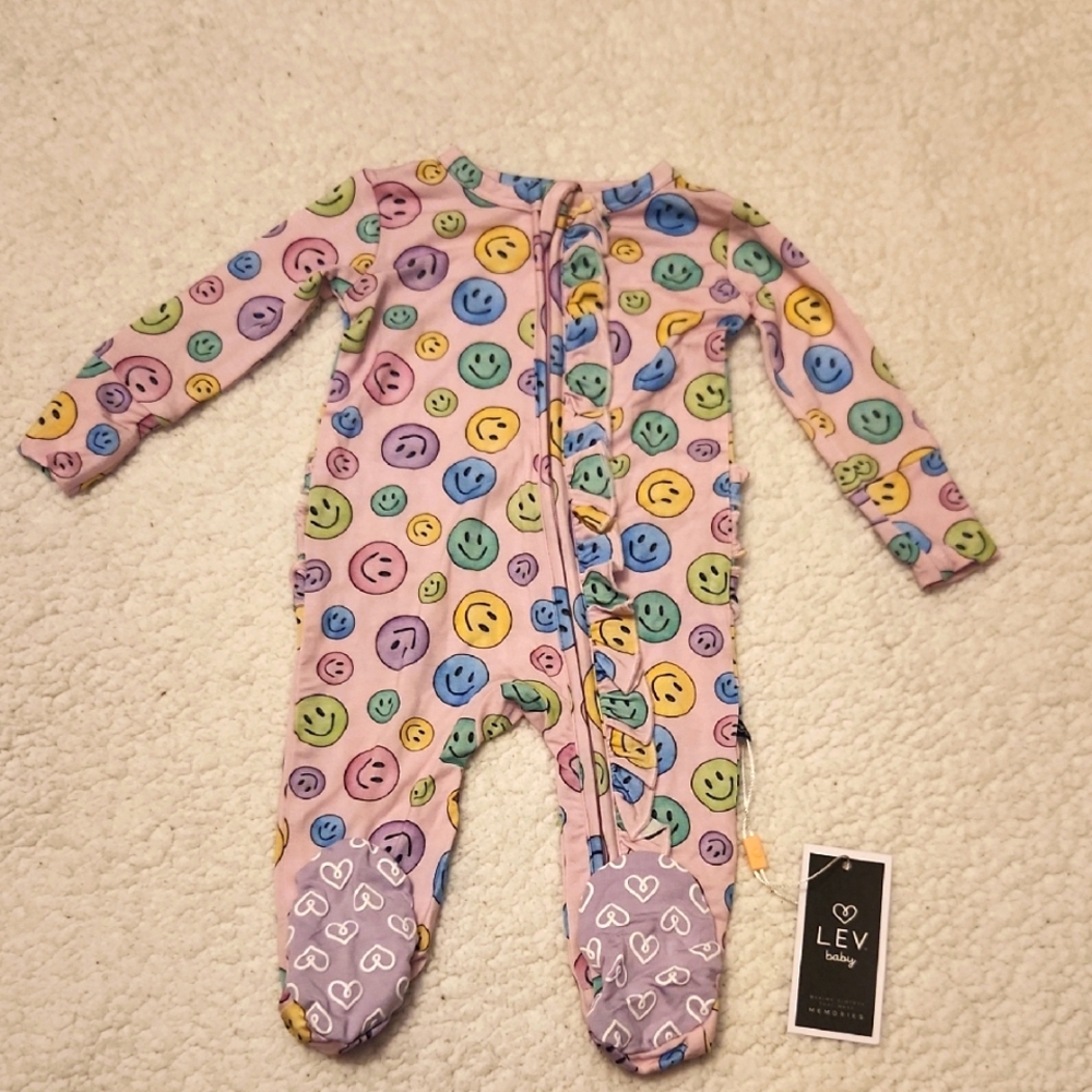 Lev Baby Smiley Face Kids One Piece - Multicolor